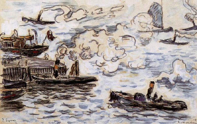 Paul Signac Rotterdam-s tug china oil painting image